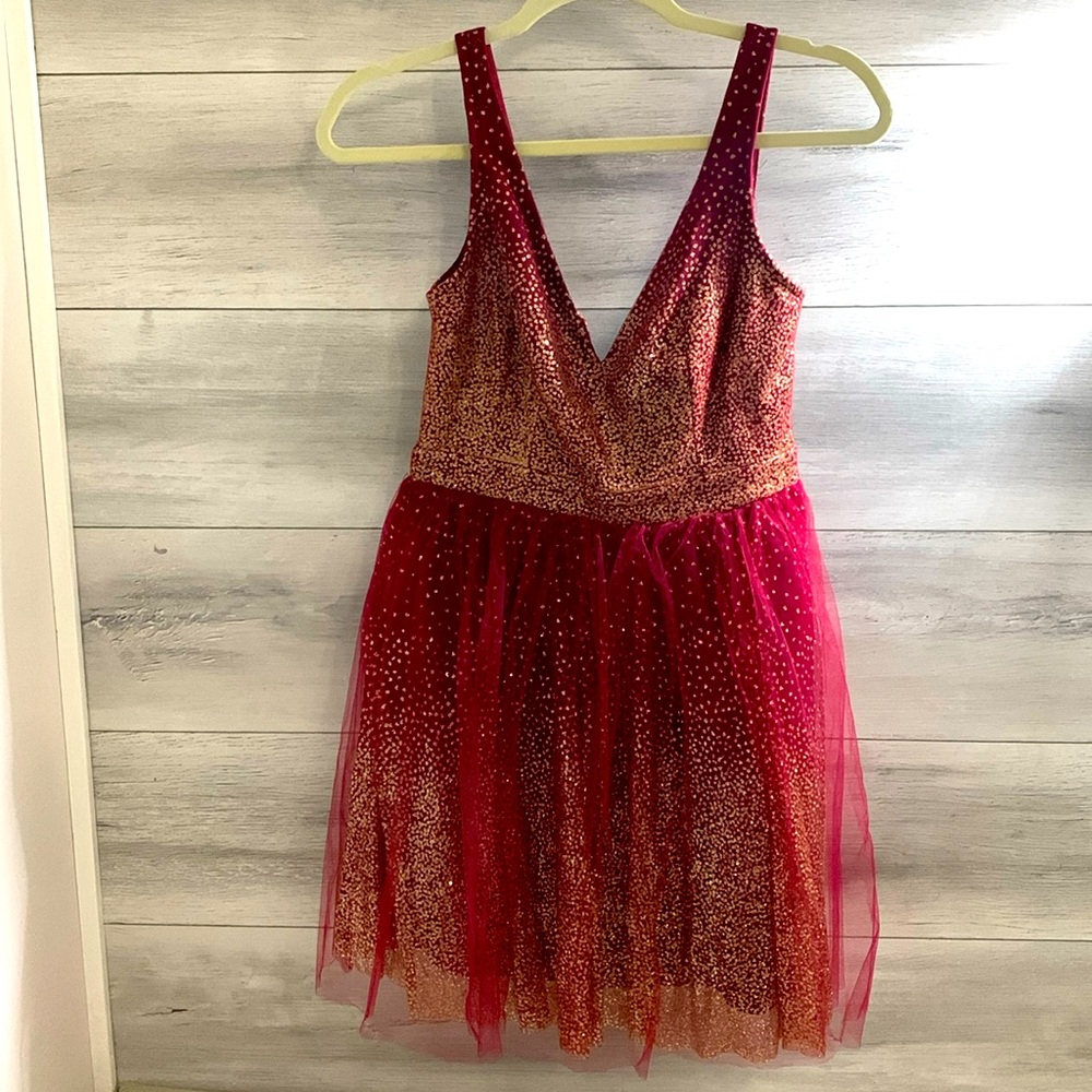 Lulus Ballerina Burgundy dress